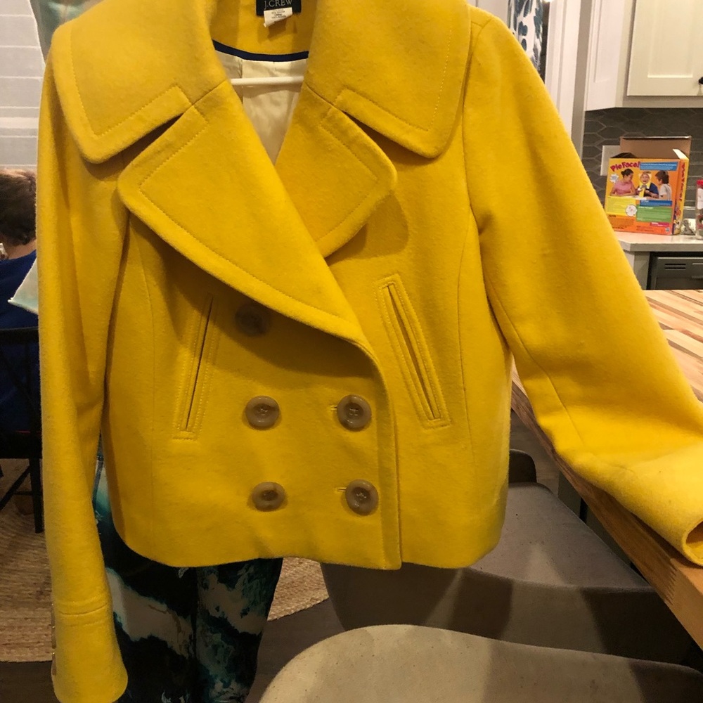 Adorable bright yellow J Crew factory cropped peacoat